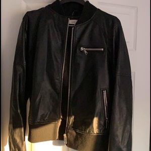 Faux black leather jacket